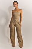 The Zeda Corset in Light Brown Wash