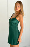 Marbelle Green Satin Mini Dress