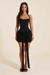 The Zadie Lace Up Corset Top in Black