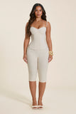The Everly Lace Up Corset Top in Off White