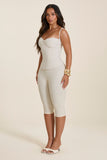The Everly Lace Up Corset Top in Off White