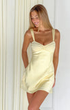 Morgan Yellow Contrast Satin Mini Dress