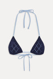 Nick Triangle Halter Bikini Top - Diamond Stitch