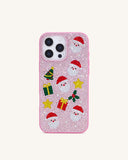 Holiday Icons Artificial Crystal Phone Case - Pink