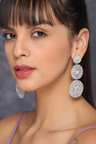 Mina Round Long Drop Earrings