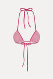 Tide Knit Triangle Bikini Top - Strawberry Lemonade