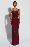 Calanthe Maxi Dress - Burgundy Sparkle