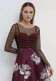 Pearl Diamond Mesh Top in Black