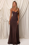 Delicate Heart Maxi Dress Chocolate