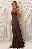 Delicate Heart Maxi Dress Chocolate