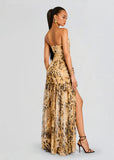 Nicole Silk Chiffon Dress in Vintage Cheetah
