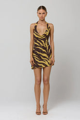 Bruna Cowl Neck Mini Dress in Raja