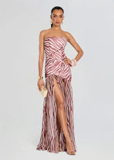 Nicole Silk Chiffon Dress - Earl Rose Zebra
