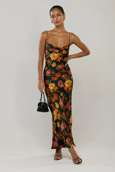 Margot Cowl Neck Maxi Dress in Harvest