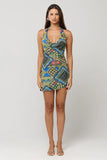 Bruna Cowl Neck Mini Dress in Casino
