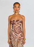 Nicole Silk Chiffon Dress in Animal Print