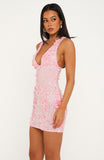 Dreamy Together Embellished Mini Dress Baby Pink