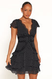 Saint Mini Dress - Black Polka Dot