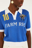Blue And White Copa Short Sleeve Knit Polo Shirt