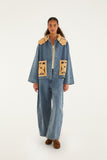 Blue Denim Richelieu Wide-Leg Pants