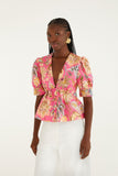 Pink Ligia Floral Puff Sleeve Blouse