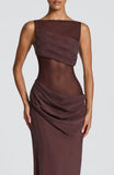Gracelyn Maxi Dress - Plum Brown