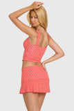 Modal Ruched Bust Top in Red Gingham