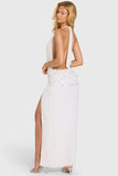 Embellished Waist Maxi Dress in Ivory