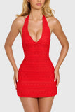Lace Mini Dress in Cherry