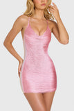 Fringed Mini Dress in Bubblegum Pink