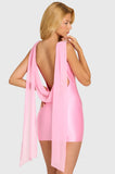 Satin Draped Mini Dress in Blossom