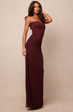 Peach Fizz Strapless Maxi Dress Dark Cherry
