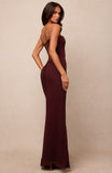Peach Fizz Strapless Maxi Dress Dark Cherry