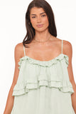Angie Ruffle Mini Dress - Jade