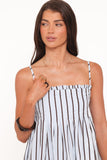 Cole Mini Dress - Blue/Brown Stripe
