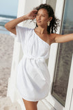Dylan One Shoulder Mini Dress - White