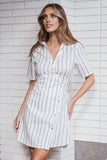 Hayes Mini Dress - Blue Stripe