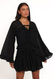 Magnolia Long Sleeve Mini Dress - Black