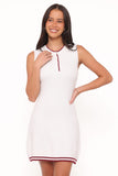 Mercedes Mini Dress - Cream/Burgundy