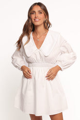 Nerida Long Sleeve Mini Dress - White