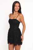 Roselle Lace Mini Dress - Black