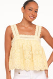 Aideen Eyelet Top - Pale Yellow