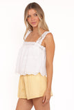 Aideen Eyelet Top - White