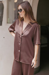Arryn Short Sleeve Shirt - Chocolate Brown
