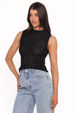 Brody Sheer Knit Top - Black