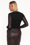 Cerys Mesh Top - Black