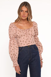 Charlene Top - Pink Floral