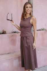 Chiaro Shell Top - Brown