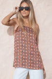 Lexi Top - Red Geometric