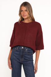 Lilith Knit Top - Wine